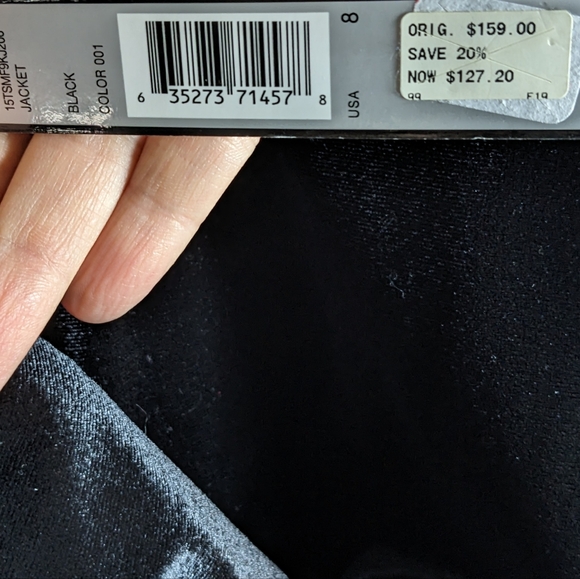 TAHARI, Black Velvet Blazer, single button, Size 8 - Picture 7 of 10